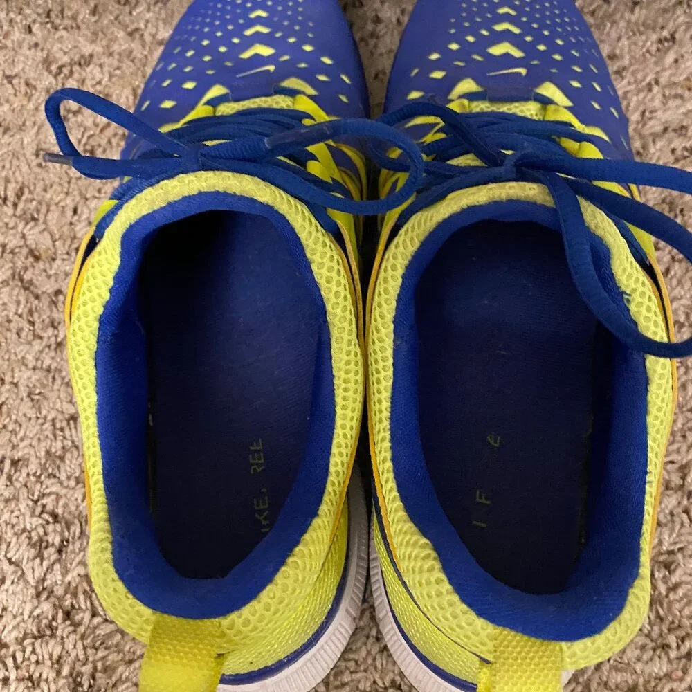 GUC Nike Men Blue and Yellow Running Shoes Size 11 - Picture 5 of 9